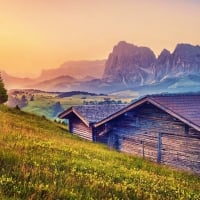 Sunrise in the Dolomites, Italy