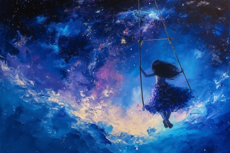 Swinging on cloud in the sky by Sketchus Portrait