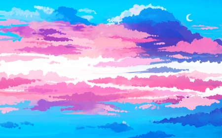 TDOV Proud Clouds! - blue, pink, proud clouds, sky, tdov, trans, white