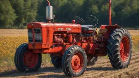 Tractor - machinery, farm, wheels, tractor