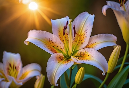 �� - Lily, Sun, Petals, Flowers