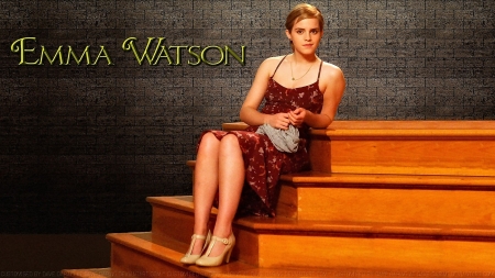 Emma Watson Wallflower Stairs II V2 - celebrities, stairs, actrice, people, wallflower, emma watson, wallpaper