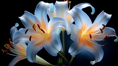 White lilies - Harmony, Floral, Peace, Night