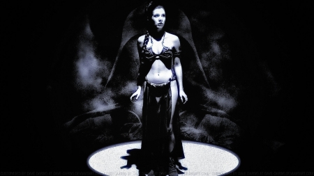 Carrie Fisher Slave Girl Princess III Ver 2 Pain - actress, black and white, carrie fisher, celebrity, paint, people, slave girl princess, wallpaper