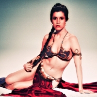 Carrie Fisher Slave Girl Princess VII Colourized