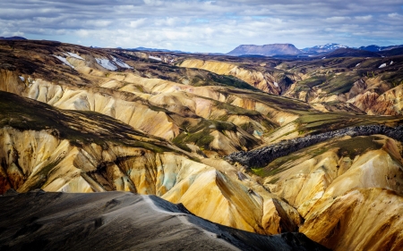 Landmannalaugar, Iceland - clouds, landscaoe, sky, rocks