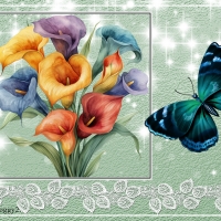 LILLIES AND BUTTERFLY