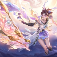 Fantasy girl and dragon