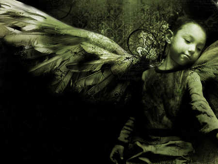 child angel - child, girl, fantasy, angel