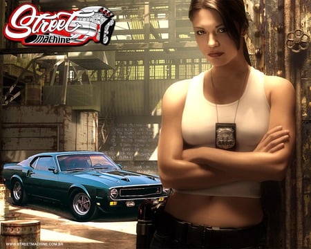 Need for Speed Stang - machine, street, hot, babe