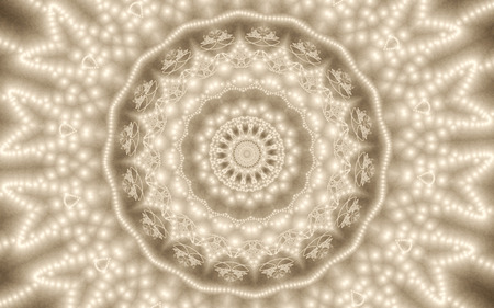 Pearls and Lace - cream, brown, sepia, lace, kaleidoscope, fractals, texture, antique, pearl