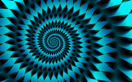 Cyan Harlequin - cyan, spiral, blue, illusion, fractals