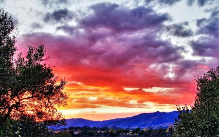 The Colourful Valley - valley, sky, clouds, sunset, colourful