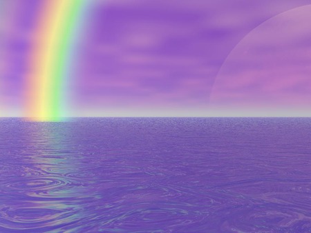 RAINBOW . jpg - herizon, rainbow, purple, water