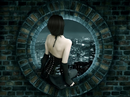 Gothic Babe - babe, fantasy, gothic, woman