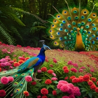 Peacock in the garden