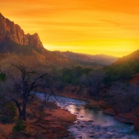 Sunset in Zion National Park in Utah