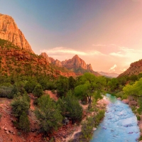 Sunset at Zion National Park, Utah