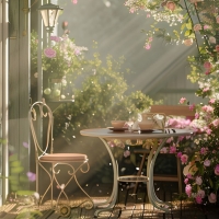 Terrace with Flowers