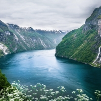 Seven Sisters Waterfall in Norway's Fjord Region