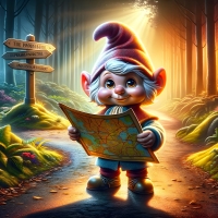 A gnome in a mystical forest