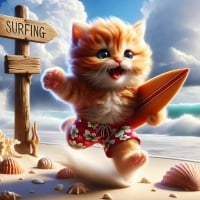 Surfâ€™s Up, Paws Out !! Purrrfect Surf session for Cat-ching Waves