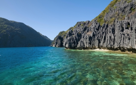 Tapuitan Strait, Philippines - asia, pacific, rocks, sea, sky, water