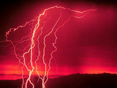 redlightning. jpg. - lightening, force, weather, red