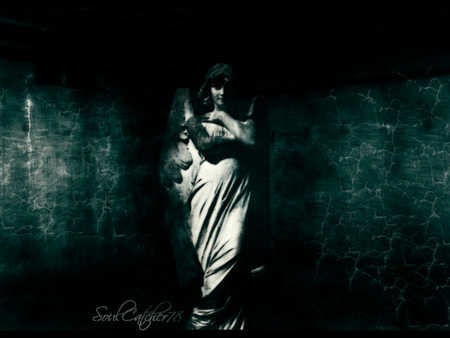 Soul Cateher - angel statue, angel, black and white, gothic, statue, dark