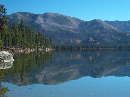 Warm Lake - warm, blue, cascade, beautiful, lake, mountains, idaho