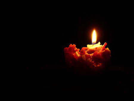 Burning flame - flame, candle, black, romantic