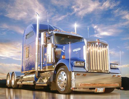 Bright and Shiny - big blue, show-truck