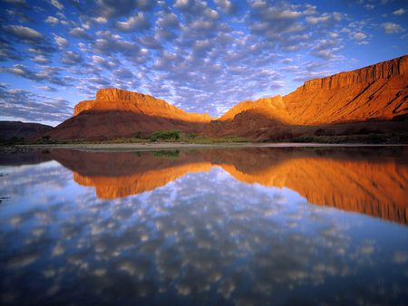 Buttermilk Clouds Colorado River - nature, buttermilk clouds, river, skies, mountains