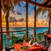 Restaurant at a tropical beach