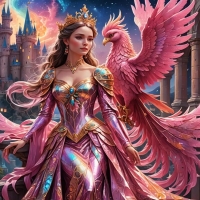 Princess Moira and her friend a pink Phoenix