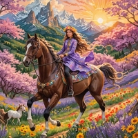 A young girl riding on a beautiful Morgan Horse