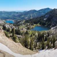 Three Sisters Lakes from Sunset Peak near Brighton, UT