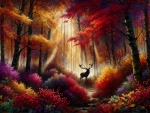 Deer in the autumn forest