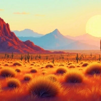 Southern Arizona Landscape with Vibrant Desert Colors