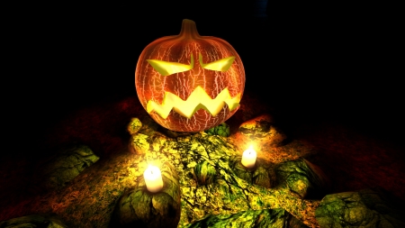 Scary Pumpkin - halloween, jack o lantern, pumpkin, spooky