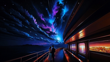 the lamp is low - holiday, moonlight, sea, ships, softjazz