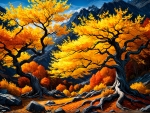 Golden autumn trees