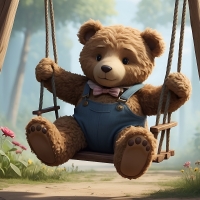 Teddy Bear on Swing