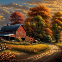 Country scene in autumn