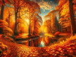 Golden autumn forest