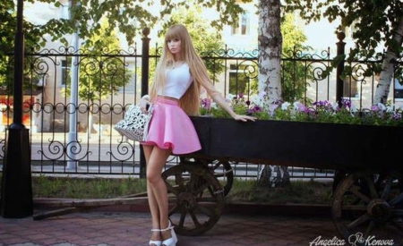 Anjelica Kenova in a Poodle Skirt