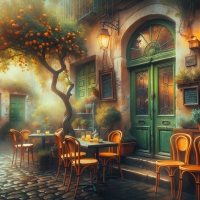 Autumn rustic cafe