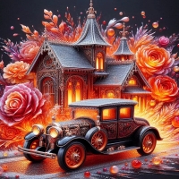 Victorian Petal Halloween Car