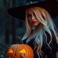 Saoirse with a Pumpkin