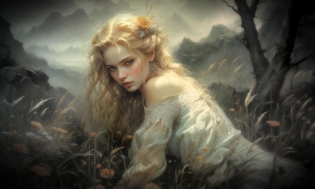 Alluring Blonde Fantasy Woman